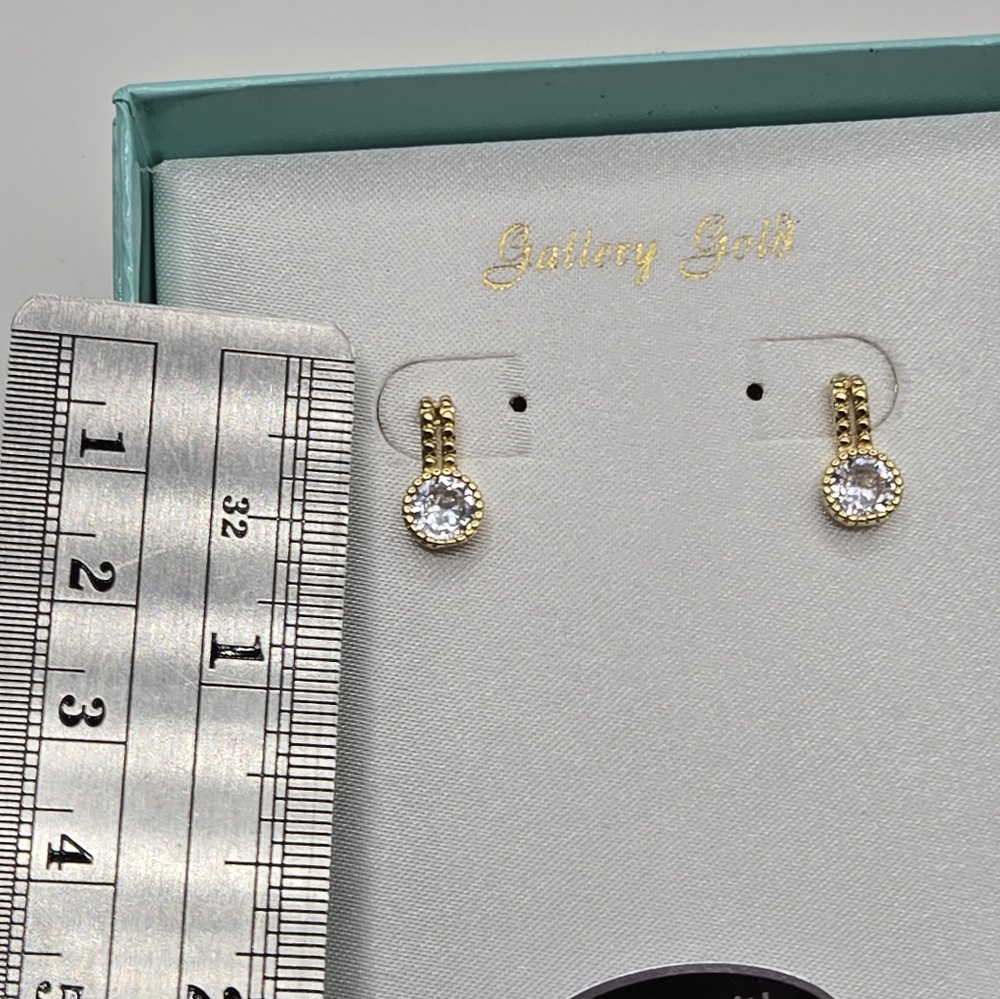 Swarovski Elements Crystal Earrings Gold - Picture 4 of 7